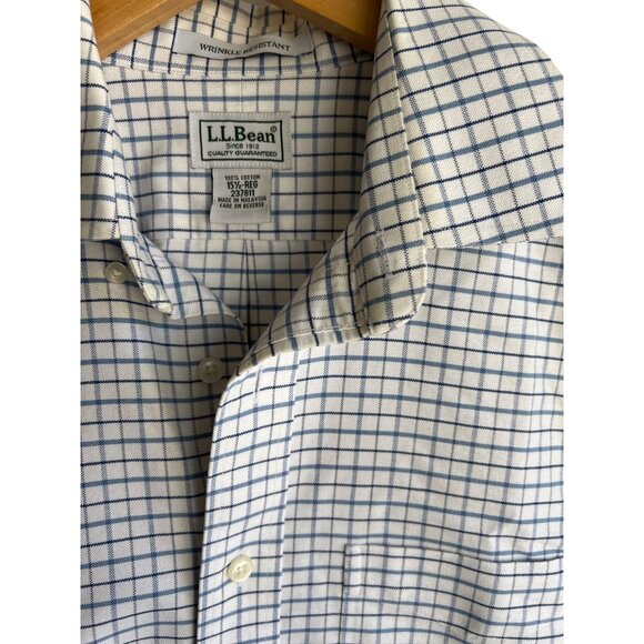 Men’s L.L. Bean short sleeved dress shirt size 15 1/2. Wrinkle resistant. 100% c - Picture 2 of 5